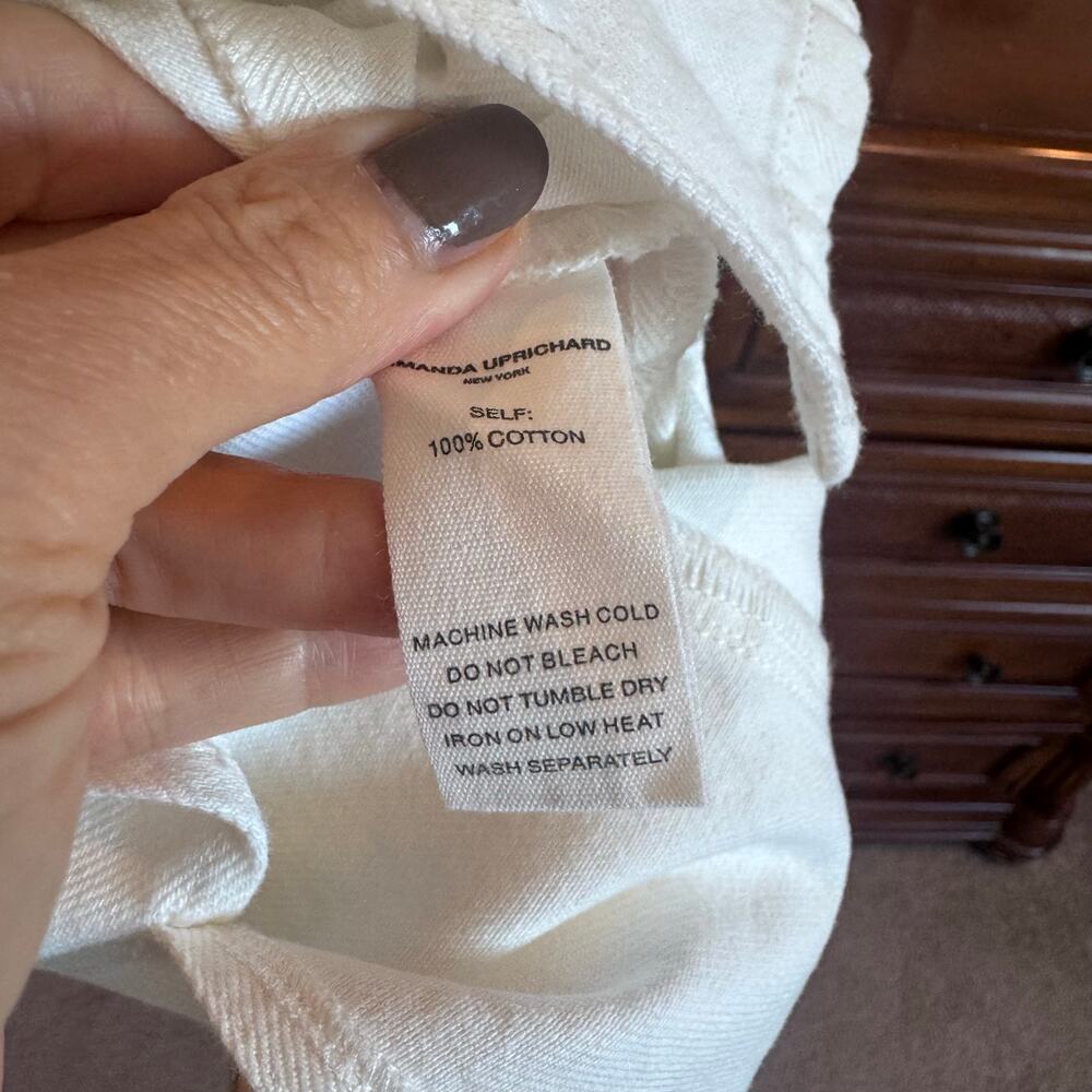 Amanda Uprichard Rocco Midi Denim Dress White Wash XS NWT 100% Cotton - Picture 5 of 10